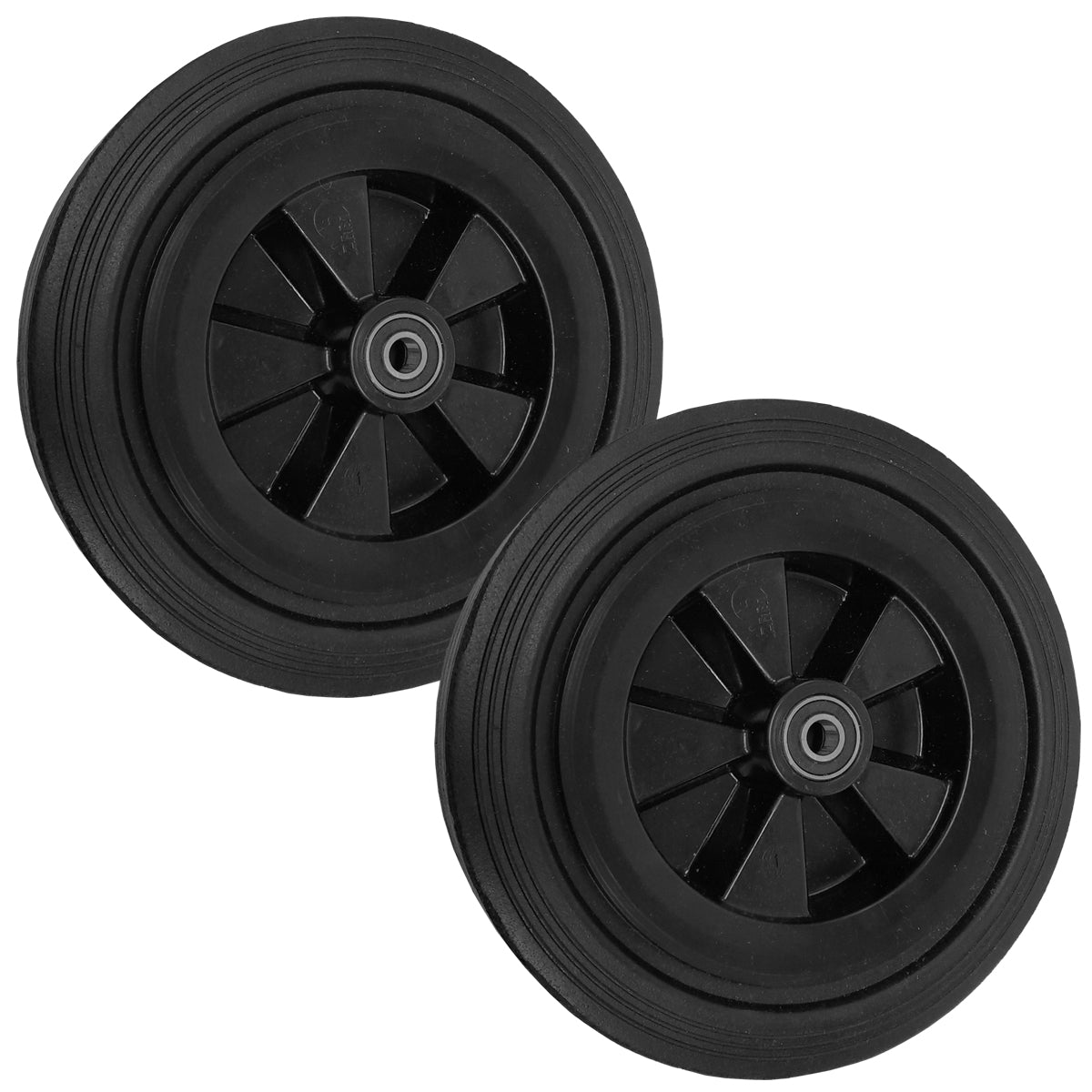 Rasenmäherrad 250 mm – Universal Ersatzrad aus Vollgummi mit Kugellager, Code: K250LL