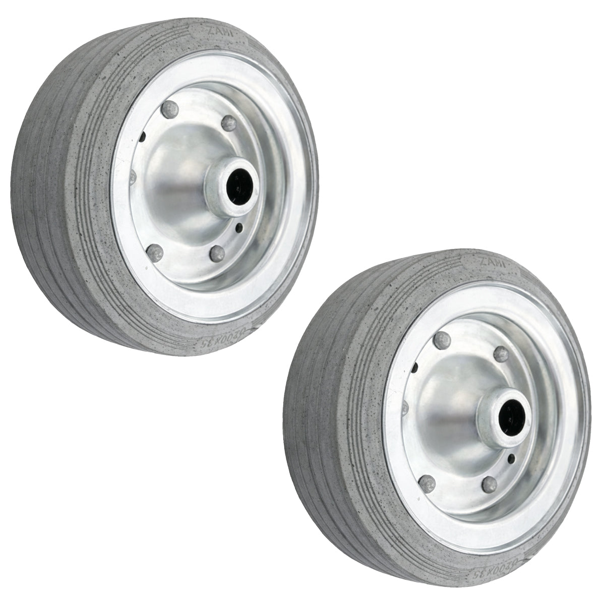 Ersatzrad Ø200 mm – Graues, nicht abfärbendes Vollgummi Industrierad für Transportwagen, Code: 60S