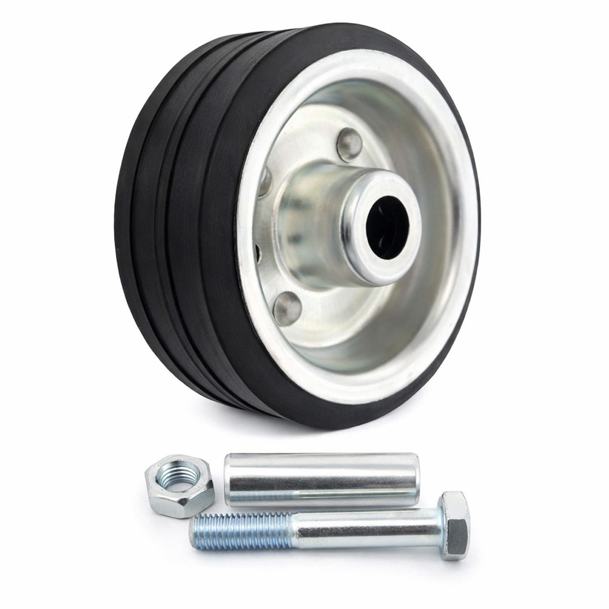 Metall-Gummiräder 80 mm mit Montage-Set – robuste Räder für Transport & Industrie Code: 2