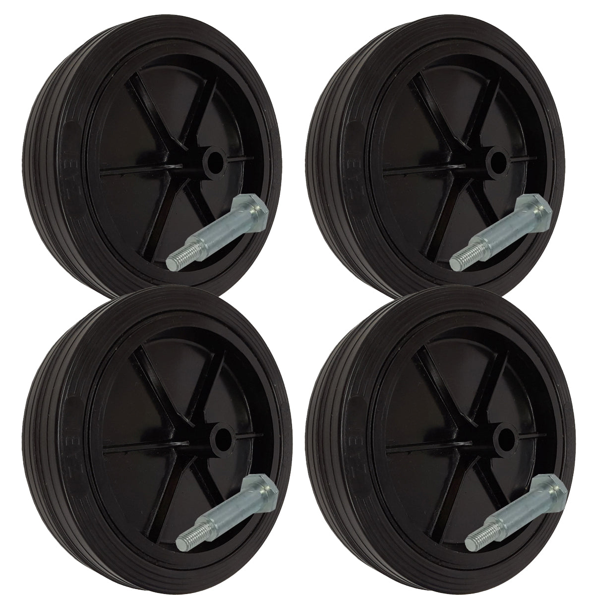 Rasenmäherrad 175 mm – Universal Ersatzrad aus Vollgummi + Montage-Set, Code: K175*M10