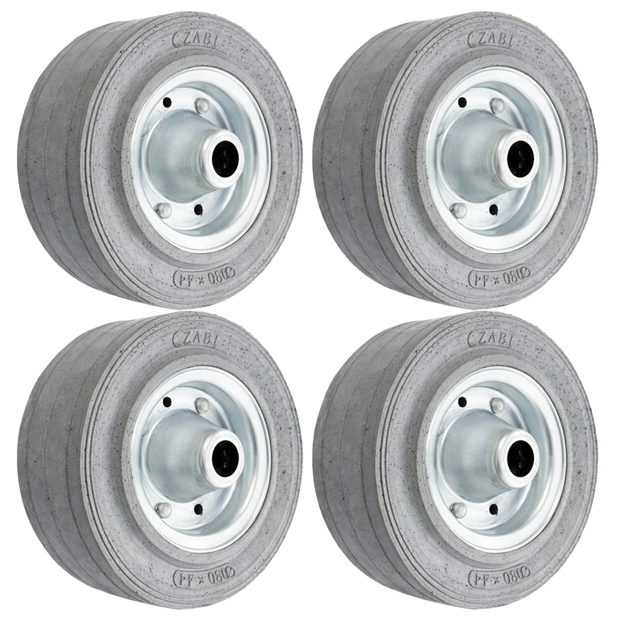 Ersatzrad Ø180 mm – Graues, nicht abfärbendes Vollgummi Industrierad für Transportwagen, Code: 50S