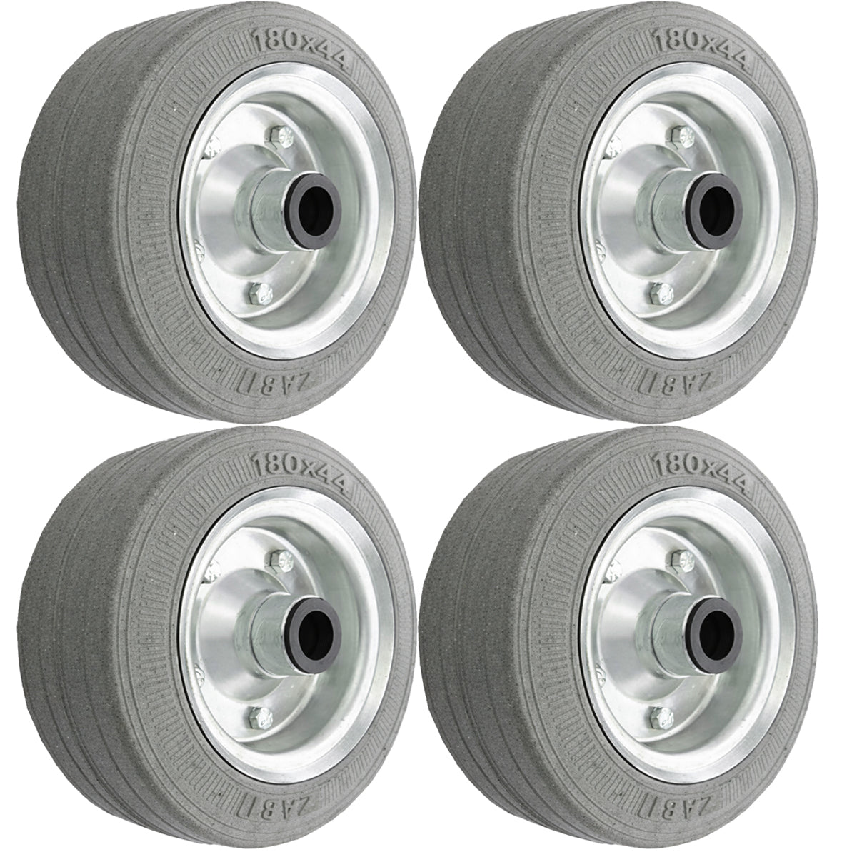 Ersatzrad Ø180 mm – Graues, nicht abfärbendes Vollgummi Industrierad für Transportwagen, Code: 50NS