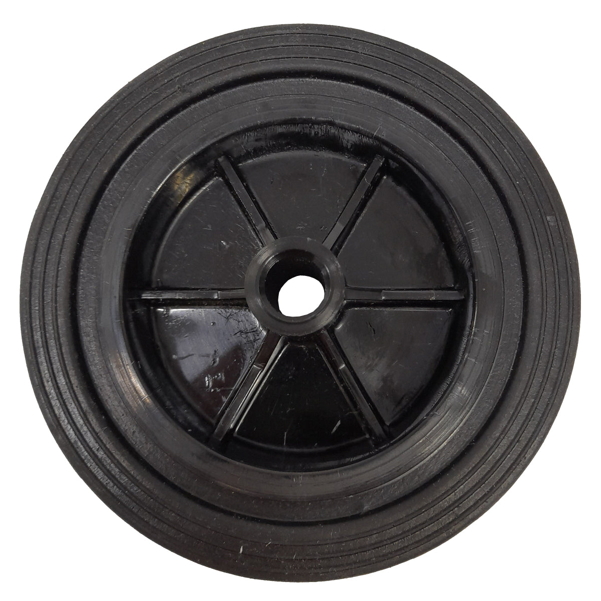 Rasenmäherrad 125 mm – Universal Ersatzrad aus Vollgummi + Montage-Set, Code: K125*M8