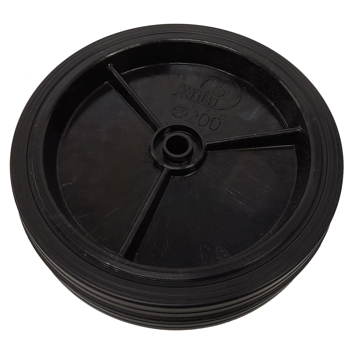 Rasenmäherrad 200 mm – Universal Ersatzrad aus Vollgummi + Montage-Set, Code: K200*M10