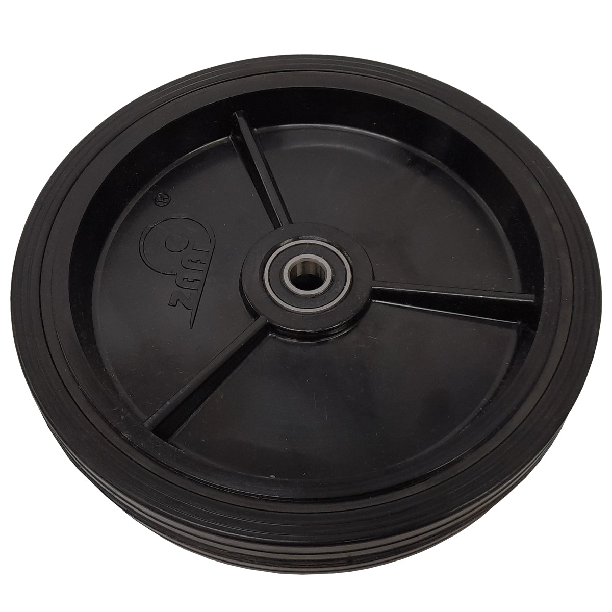 Rasenmäherrad 200 mm – Universal Ersatzrad aus Vollgummi mit Kugellager + Montage-Set, Code: K200LL*M10