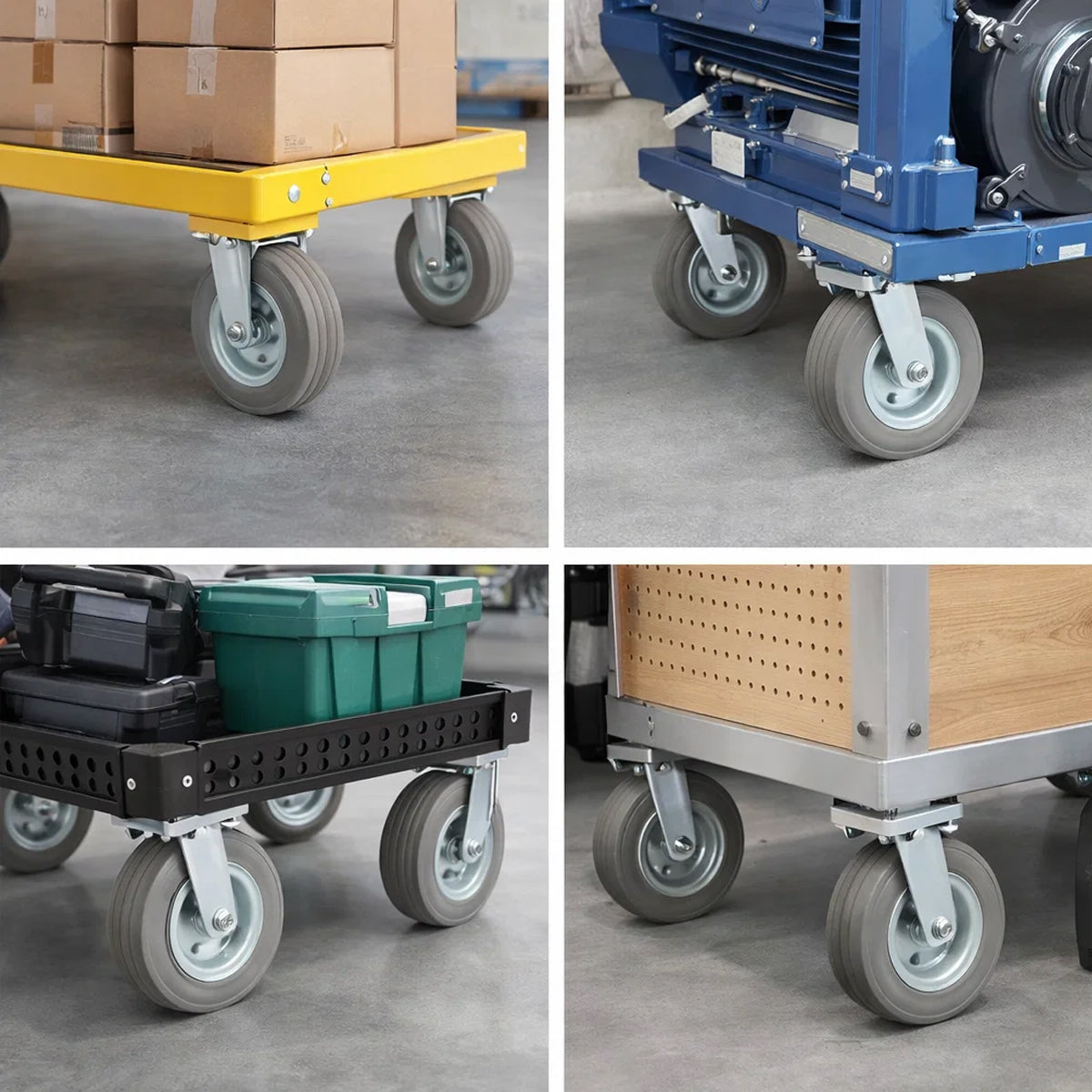 Metall-Gummiräder 200 mm mit Montage-Set – robuste Räder für Transport & Industrie Code: 61NS