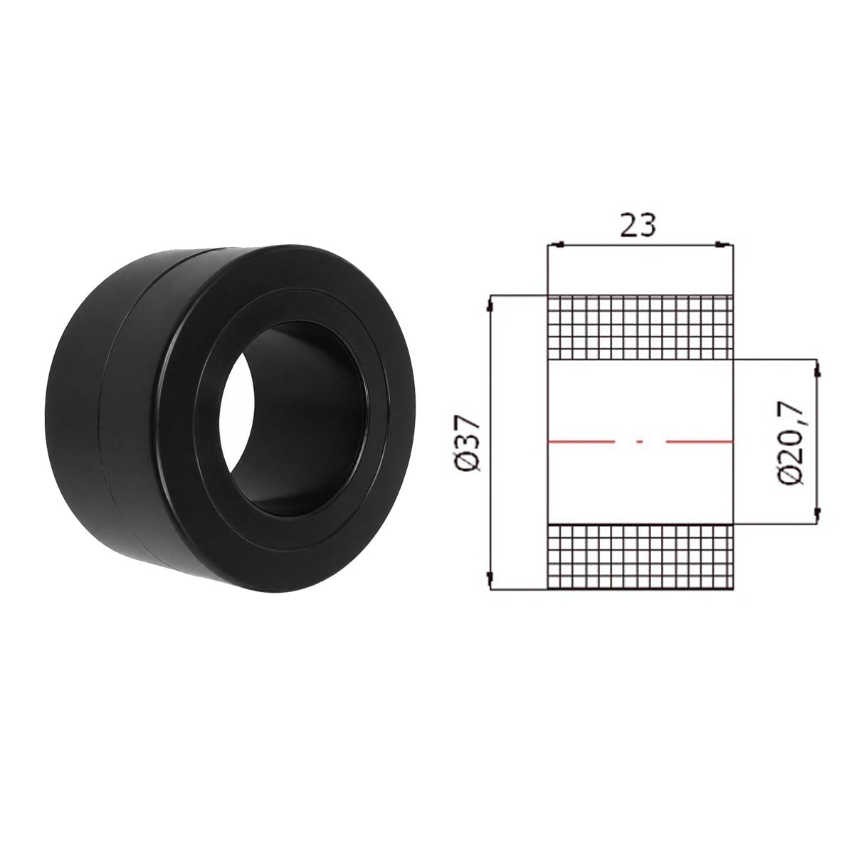 Polyamid Rolle Ø 37 mm mit Gleitlager Kunststoffrolle Industrierollen TD400
