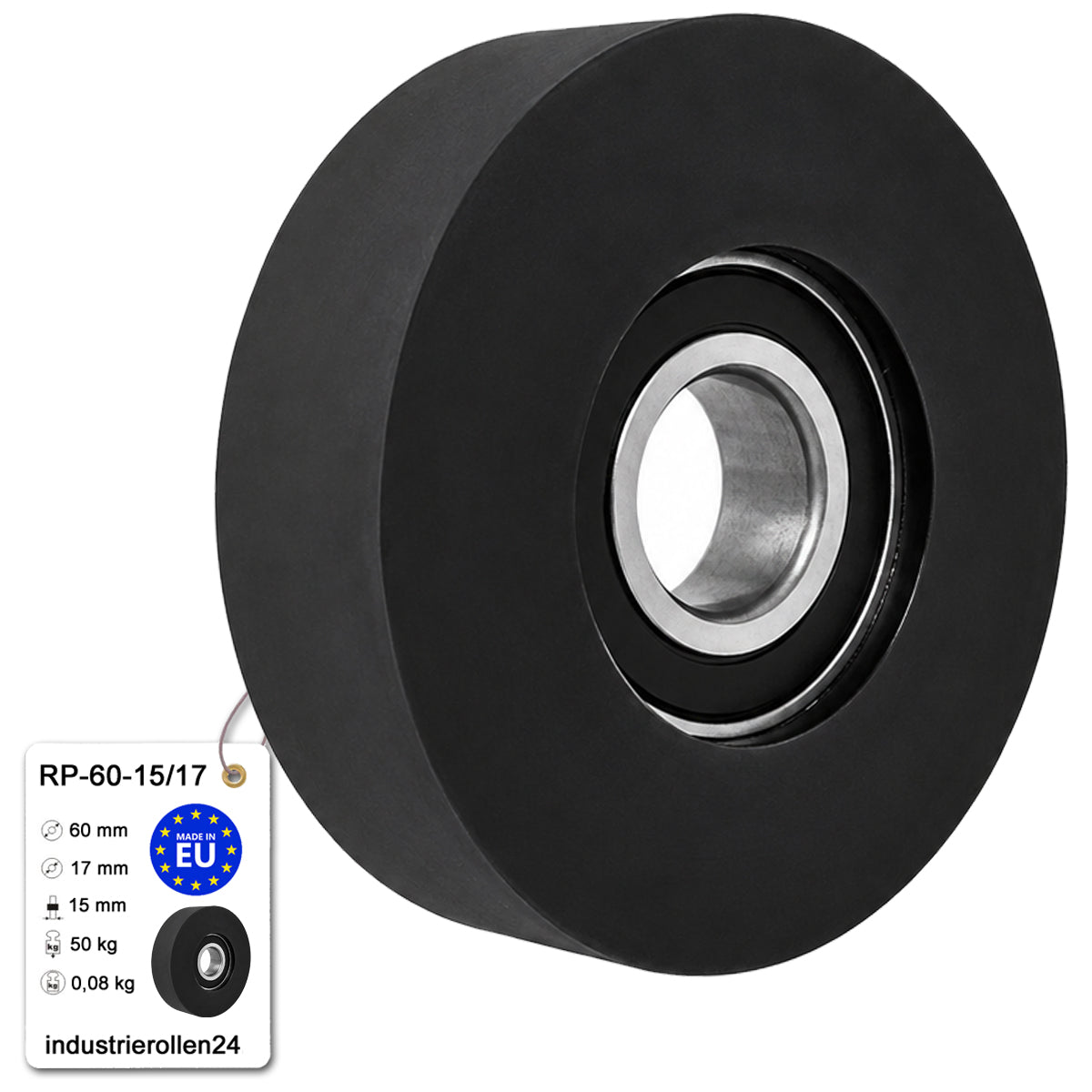 Polyamid Rolle Ø 60mm mit Kugellager Kunststoffrolle Industrierollen RP-60-15/17