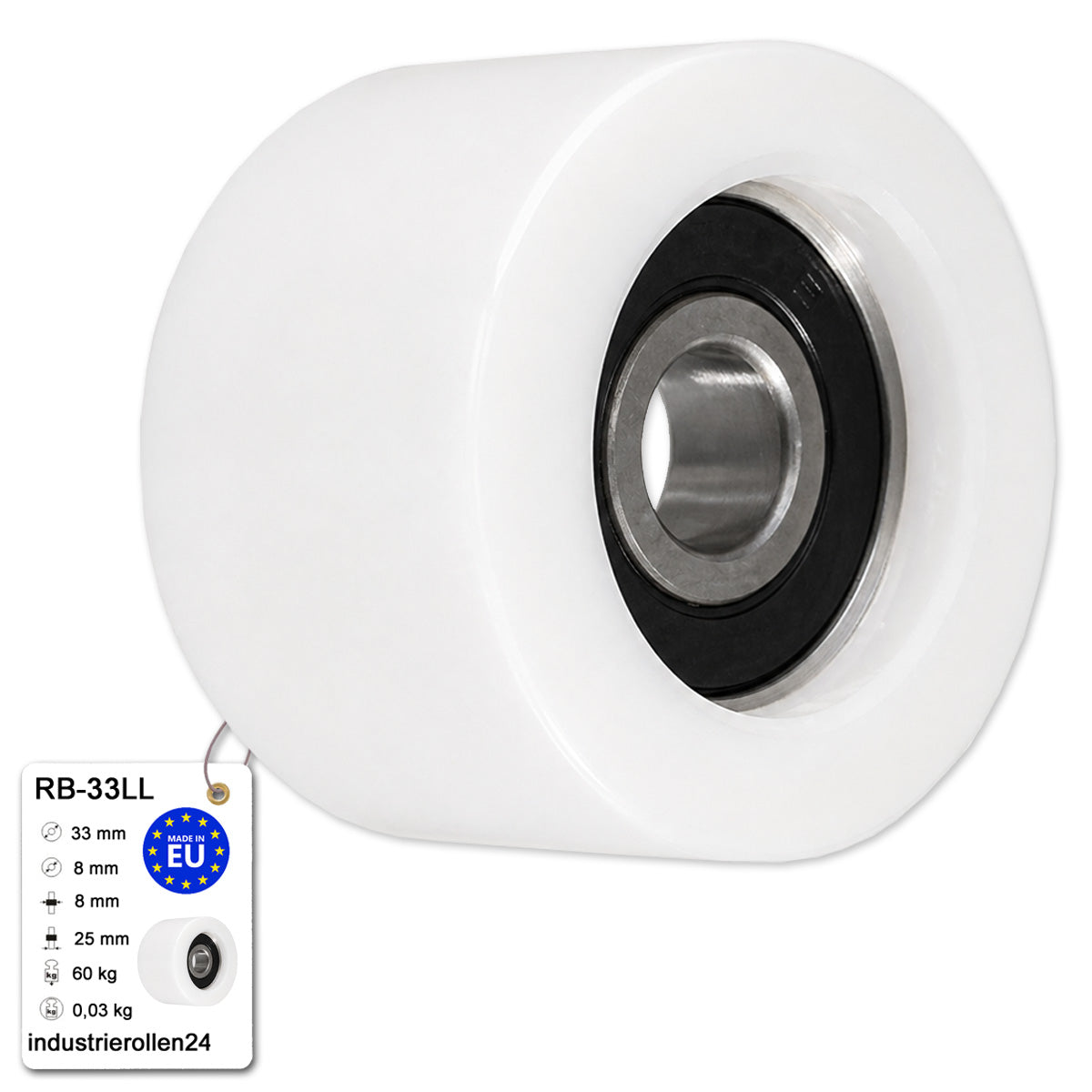 Teilen Polyamid Rolle Ø 33 mm mit Kugellager Kunststoffrolle Industrierollen RB-33LL