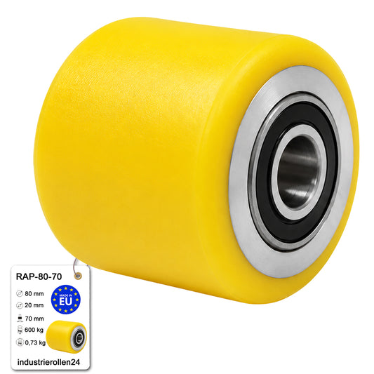 Polyamid Rolle Ø 80 mm mit Kugellager Kunststoffrolle Industrierollen RAP-80-70