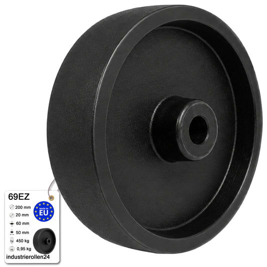 Polyamid Rolle Ø 200 mm PA66 GF30 bis 250°C Hitzebeständig Industrie Rad 69EZ