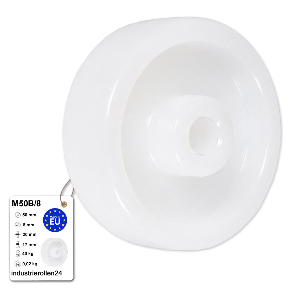 Möbelrolle Ø 50 mm Möbelrad Kunststoff Ersatzrad Transportrolle M50B/8