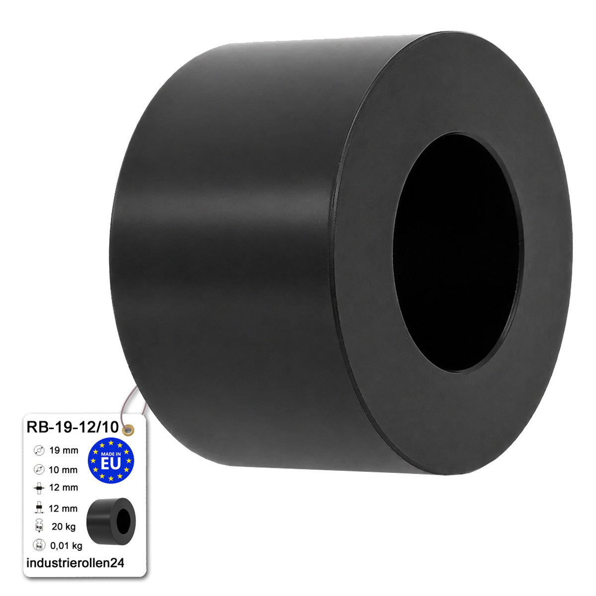Polyamid Rolle Ø 20 mm mit Gleitlager Kunststoffrolle Industrierollen RB-20-34/8