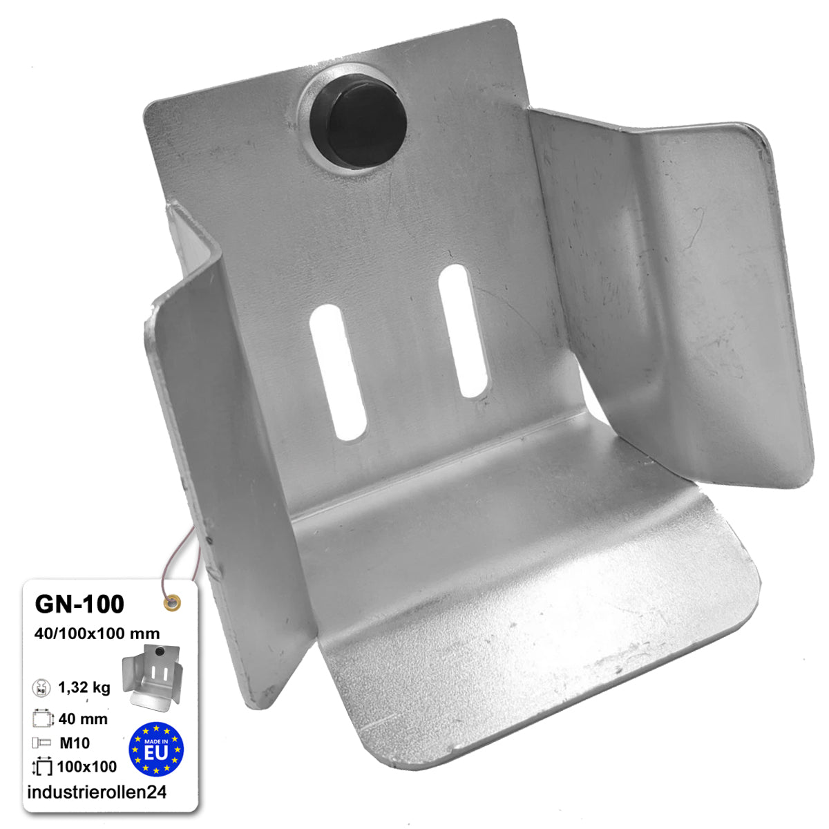 Einlaufbuchse für Schiebetor 40/100x100 mm Verzinkt Obere Torführung GN-100