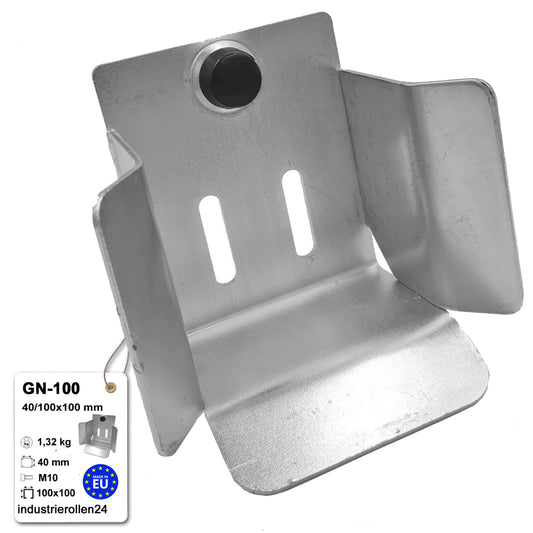 Einlaufbuchse für Schiebetor 40/100x100 mm Verzinkt Obere Torführung GN-100