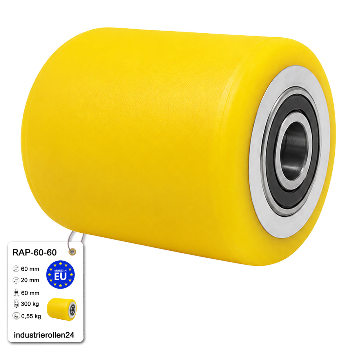 Polyamid Rolle Ø 60 mm mit Kugellager Kunststoffrolle Industrierollen RAP-60-60