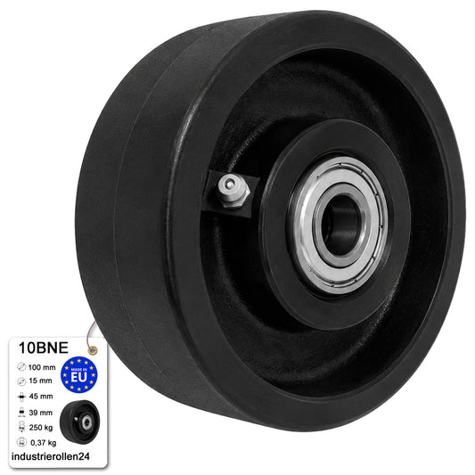 Polyamid Rolle Ø 100mm PA66 GF30 bis 250°C Hitzebeständig Industrie Rad 10BNE
