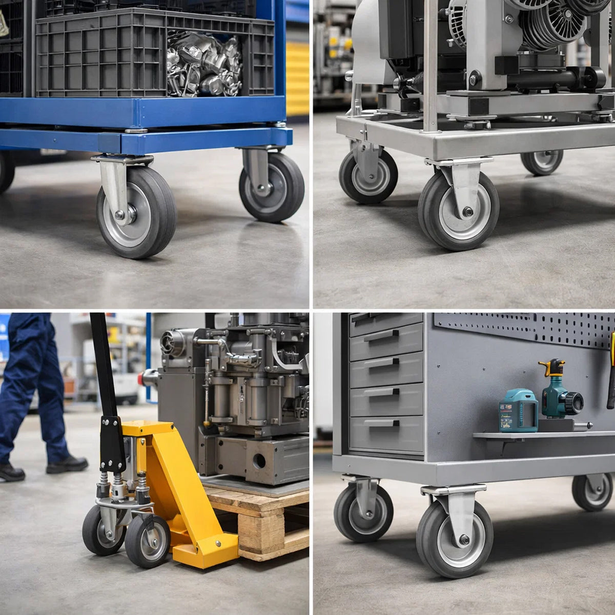 Metall-Gummiräder 200 mm mit Montage-Set – robuste Räder für Transport & Industrie Code: 61R