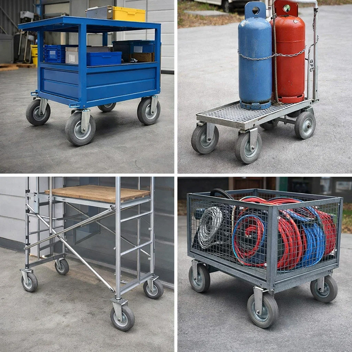 Metall-Gummiräder 180 mm mit Montage-Set – robuste Räder für Transport & Industrie Code: 51S