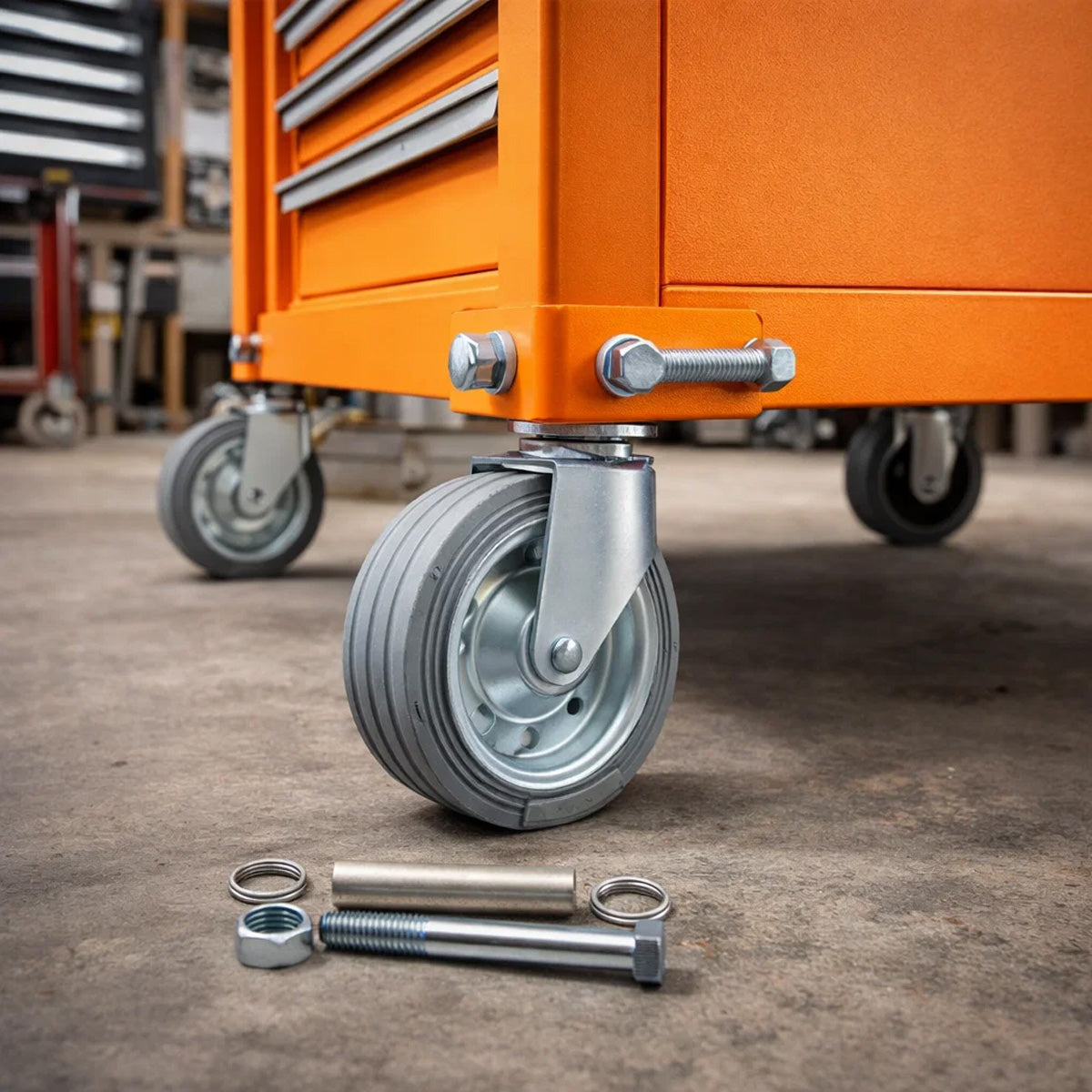 Metall-Gummiräder 125 mm mit Montage-Set – robuste Räder für Transport & Industrie Code: 21S