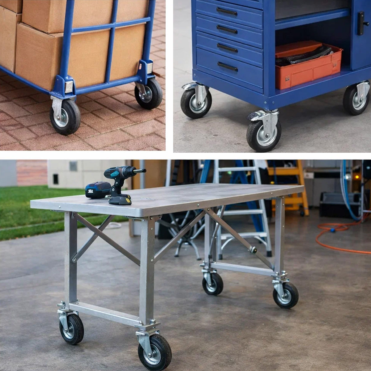 Metall-Gummiräder 180 mm mit Montage-Set – robuste Räder für Transport & Industrie Code: 51N