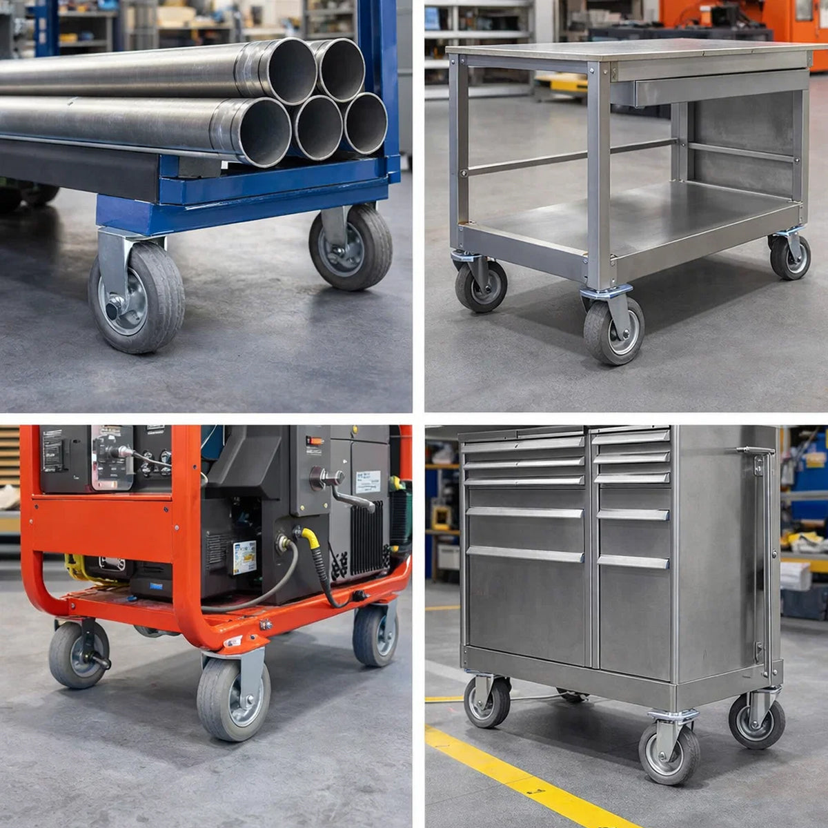 Metall-Gummiräder 200 mm mit Montage-Set – robuste Räder für Transport & Industrie Code: 61S