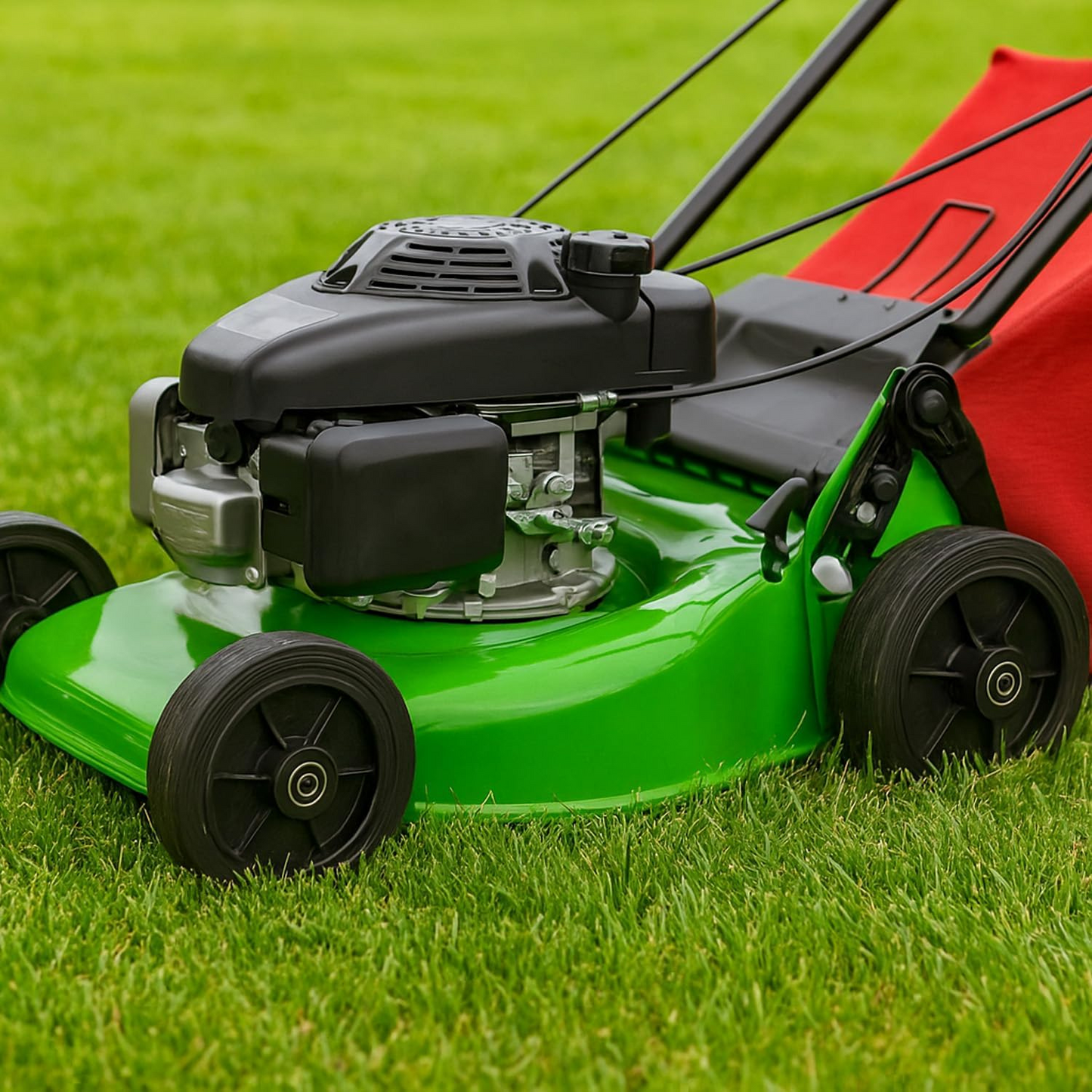 Rasenmäherrad 290 mm – Universal Ersatzrad aus Vollgummi mit Kugellager + Montage-Set, Code: K290LL*M8