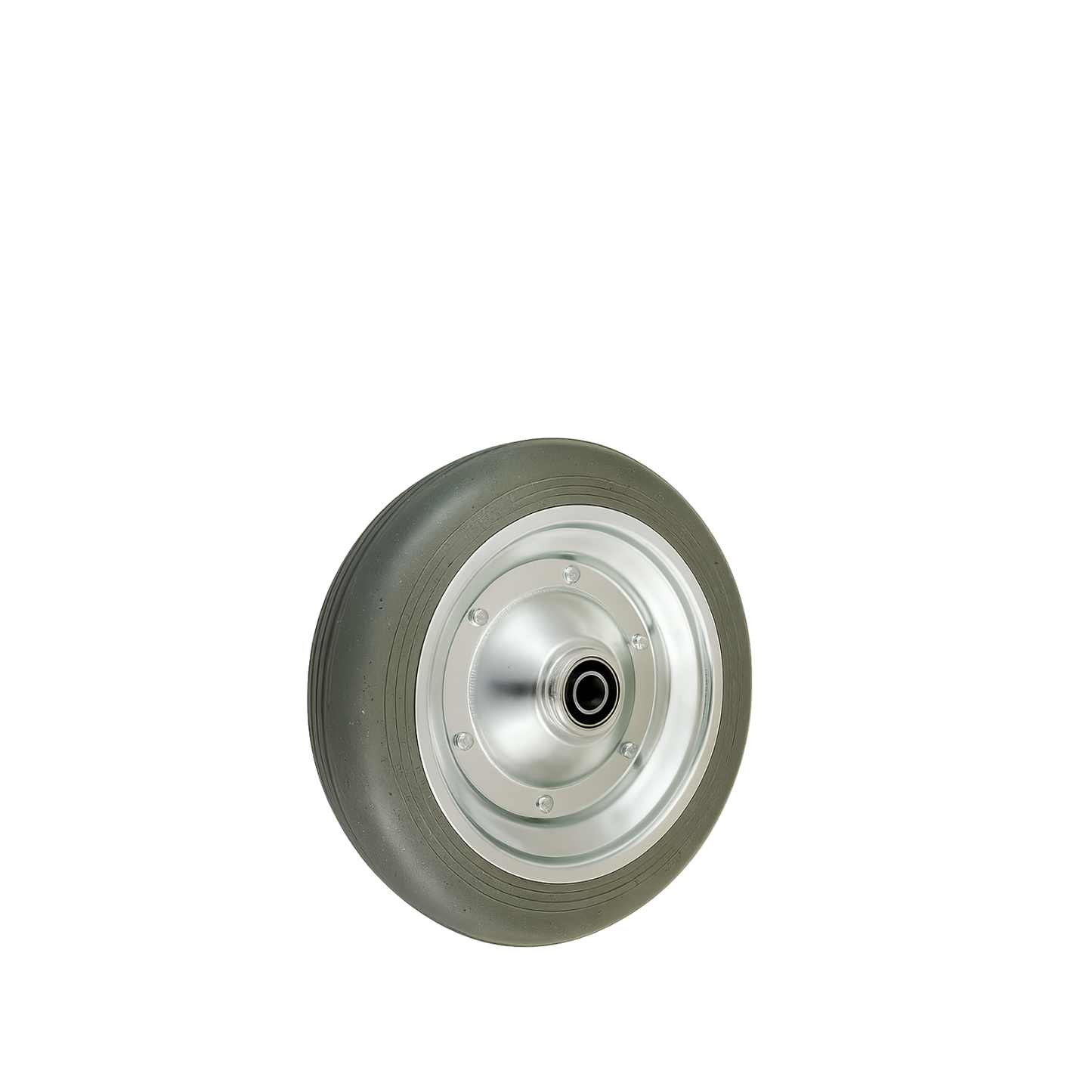 Ersatzrad Ø300 mm – Graues, nicht abfärbendes Vollgummi Industrierad mit Kugellager für Transportwagen, Code: 100LLS/20