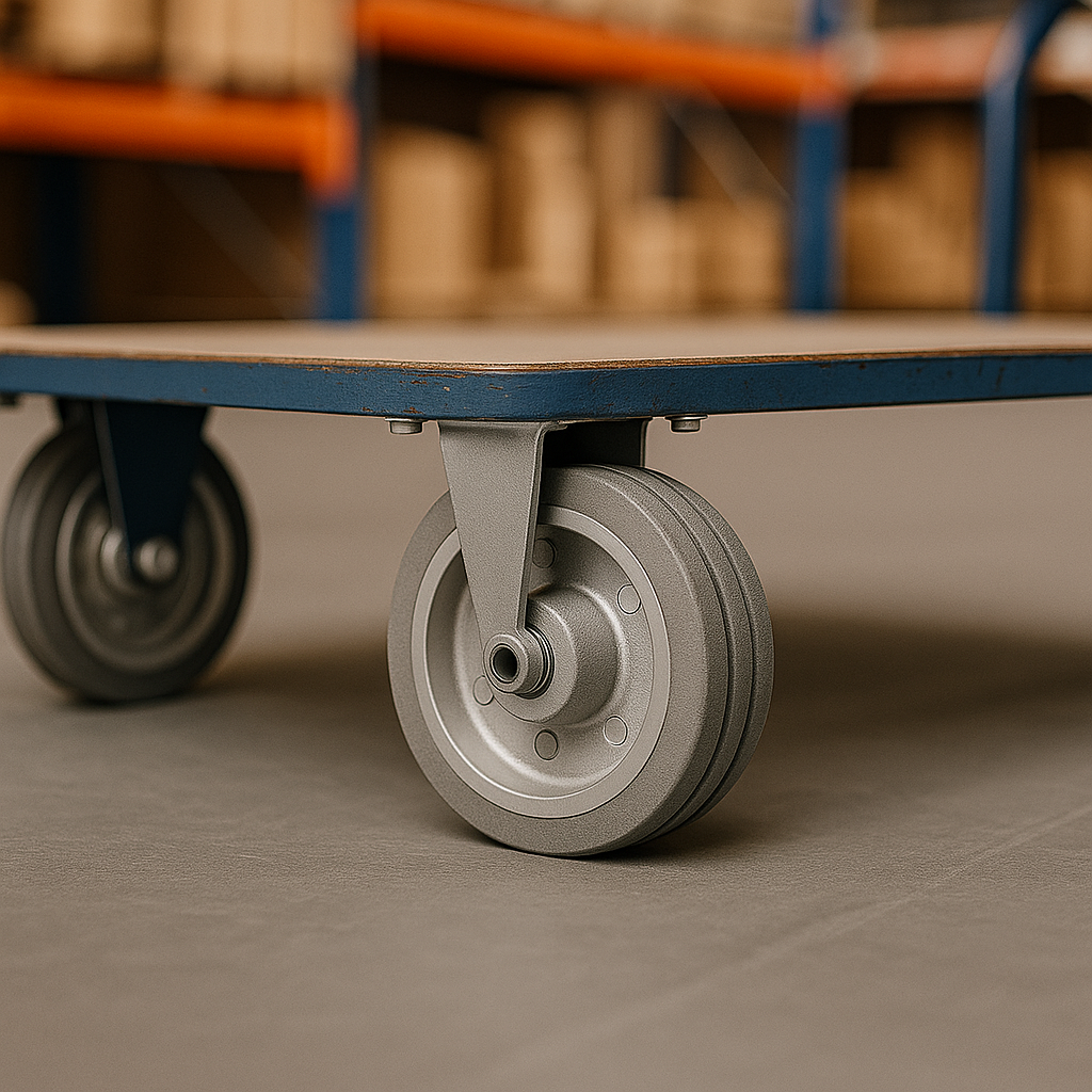 Ersatzrad Ø250 mm – Graues, nicht abfärbendes Vollgummi Industrierad mit Kugellager für Transportwagen, Code: 90LLS/25