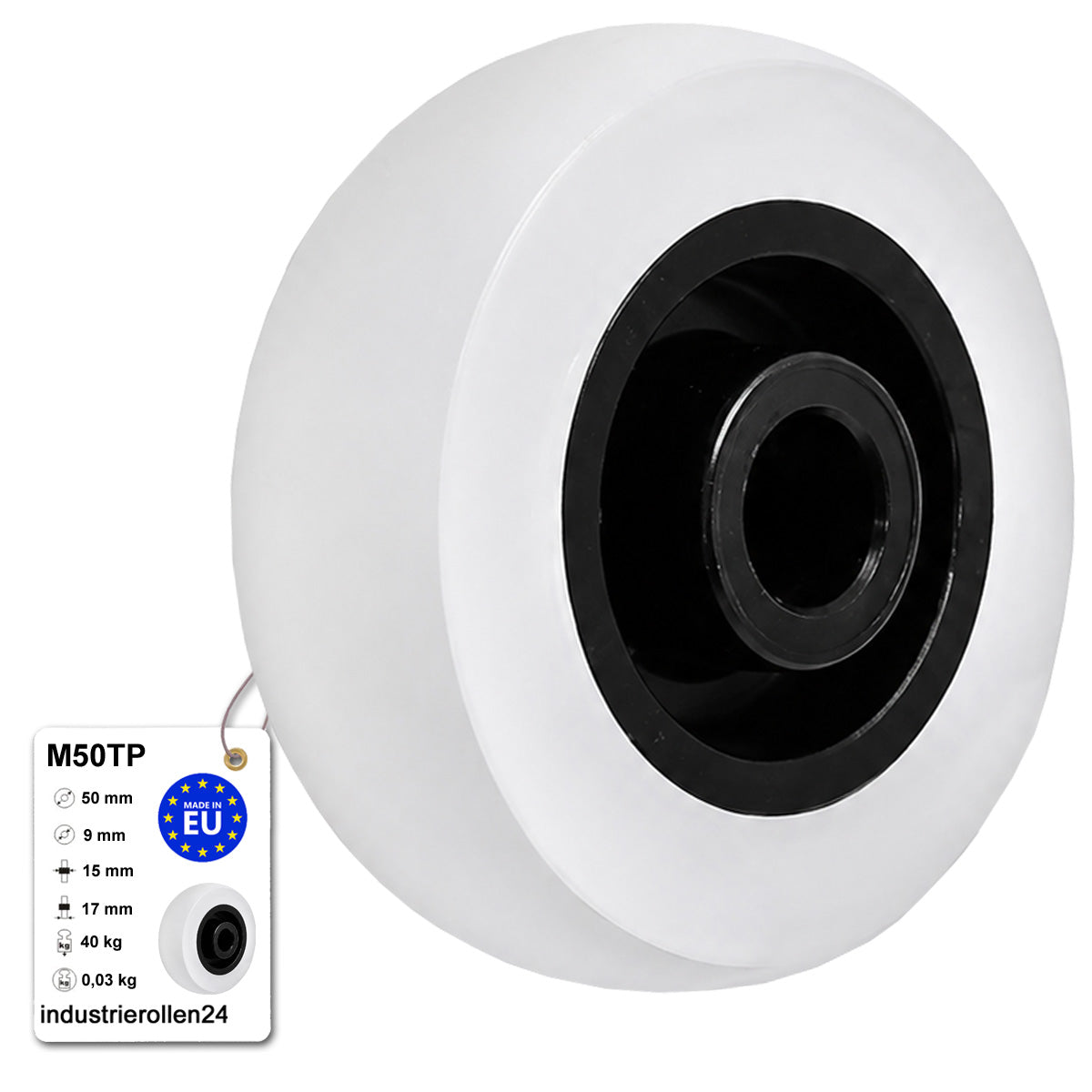 Möbelrolle Ø 50 mm Möbelrad Kunststoff Ersatzrad Transportrolle M50TP