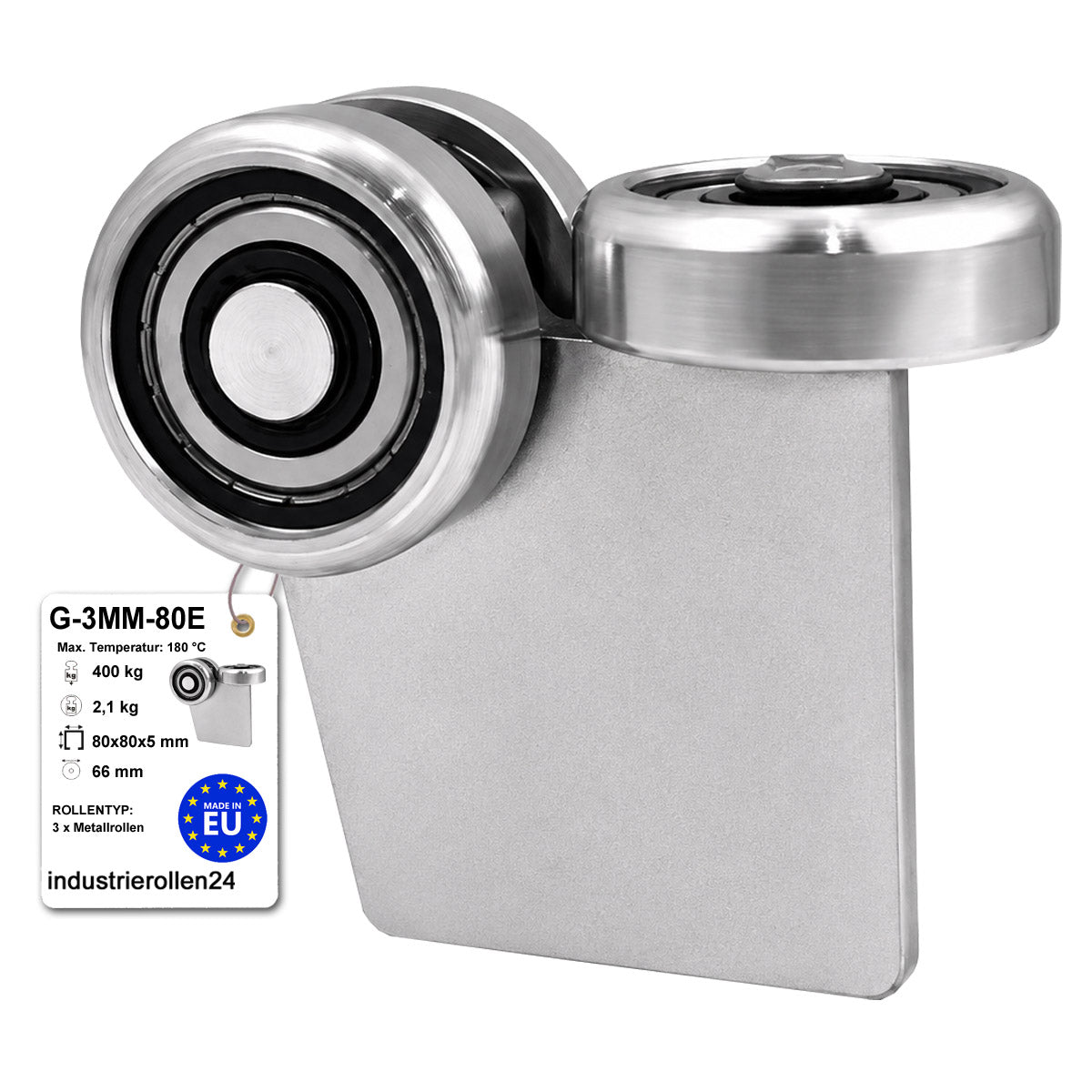 Torwagen für Schiebetore bis 180 °C – für Profile 80 × 80 mm – Wandstärke 5 mm: G-3MM-80E