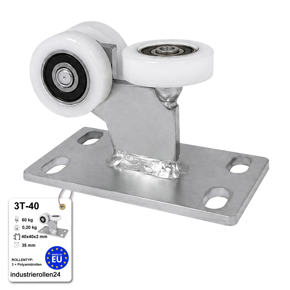 Torwagen für Schiebetore - für Profile 40x40 mm - Wandstärke 2 mm: 3T-40