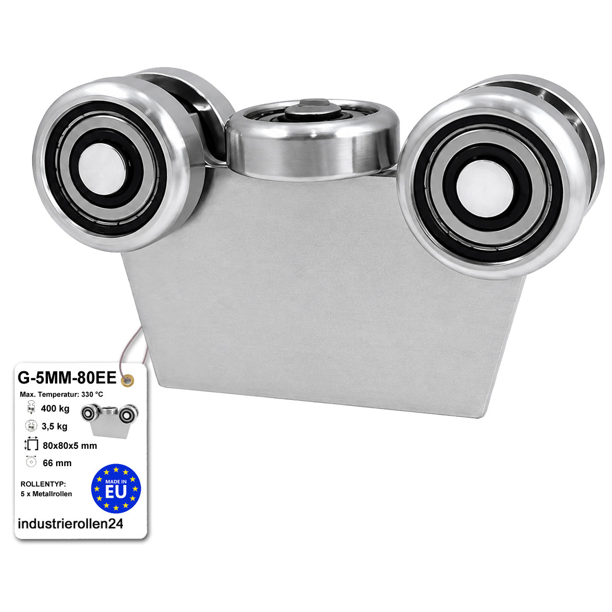 Torwagen für Schiebetore bis 330 °C – für Profile 80 × 80 mm – Wandstärke 5 mm: G-5MM-80EE
