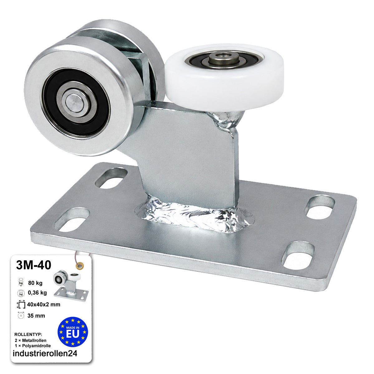 Torwagen für Schiebetore - für Profile 40x40 mm - Wandstärke 2 mm: 3M-40