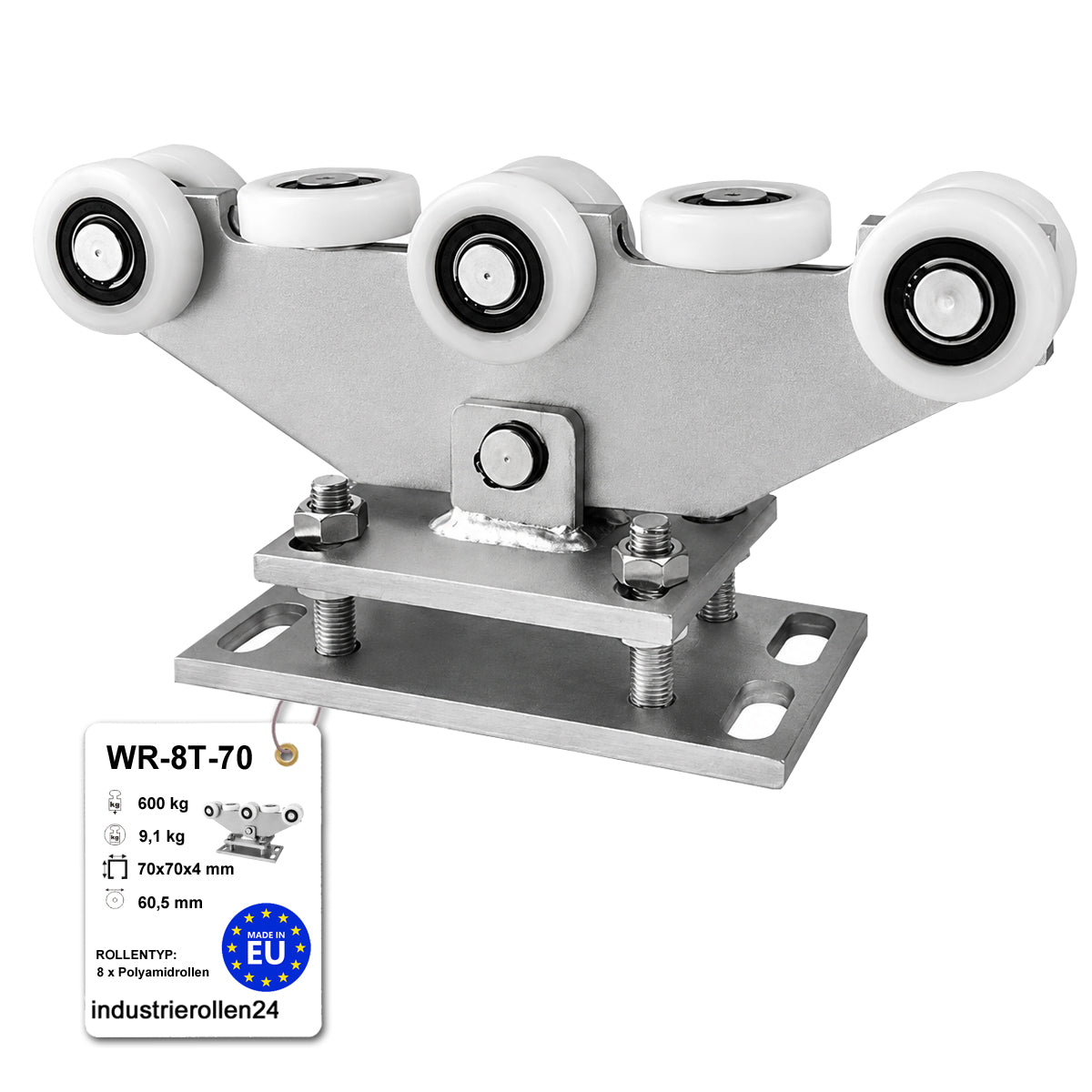 Torwagen für Schiebetore - für Profile 70 x 70 mm - Wandstärke 4 mm: WR-8T-70