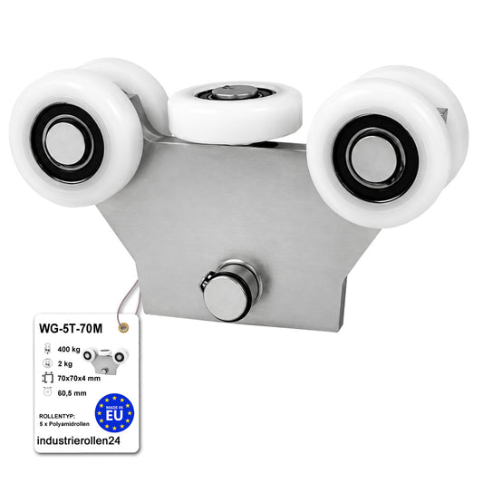 Torwagen für Schiebetore - für Profile 70 x 70 mm - Wandstärke 4 mm: WG-5T-70M