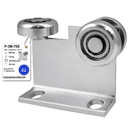 Torwagen für Schiebetore bis 180 °C – für Profile 70 × 70 mm – Wandstärke 4 mm: P-3M-70E