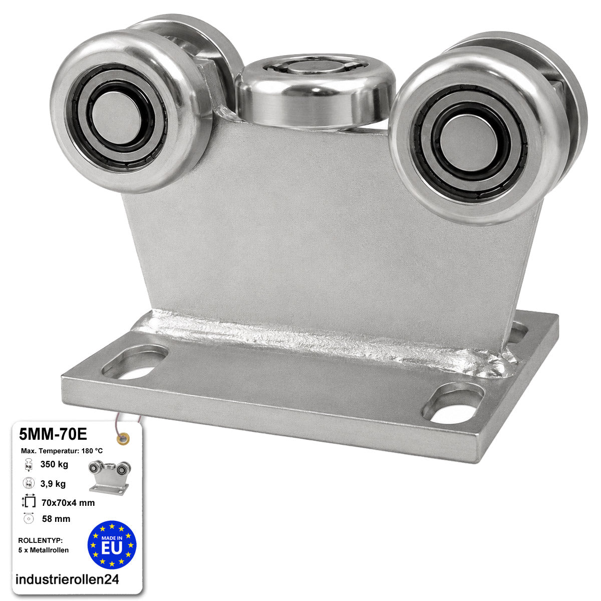 Torwagen für Schiebetore bis 180 °C – für Profile 70 × 70 mm – Wandstärke 4 mm: 5MM-70E