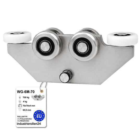 Torwagen für Schiebetore - für Profile 70 x 70 mm - Wandstärke 4 mm: WG-6M-70
