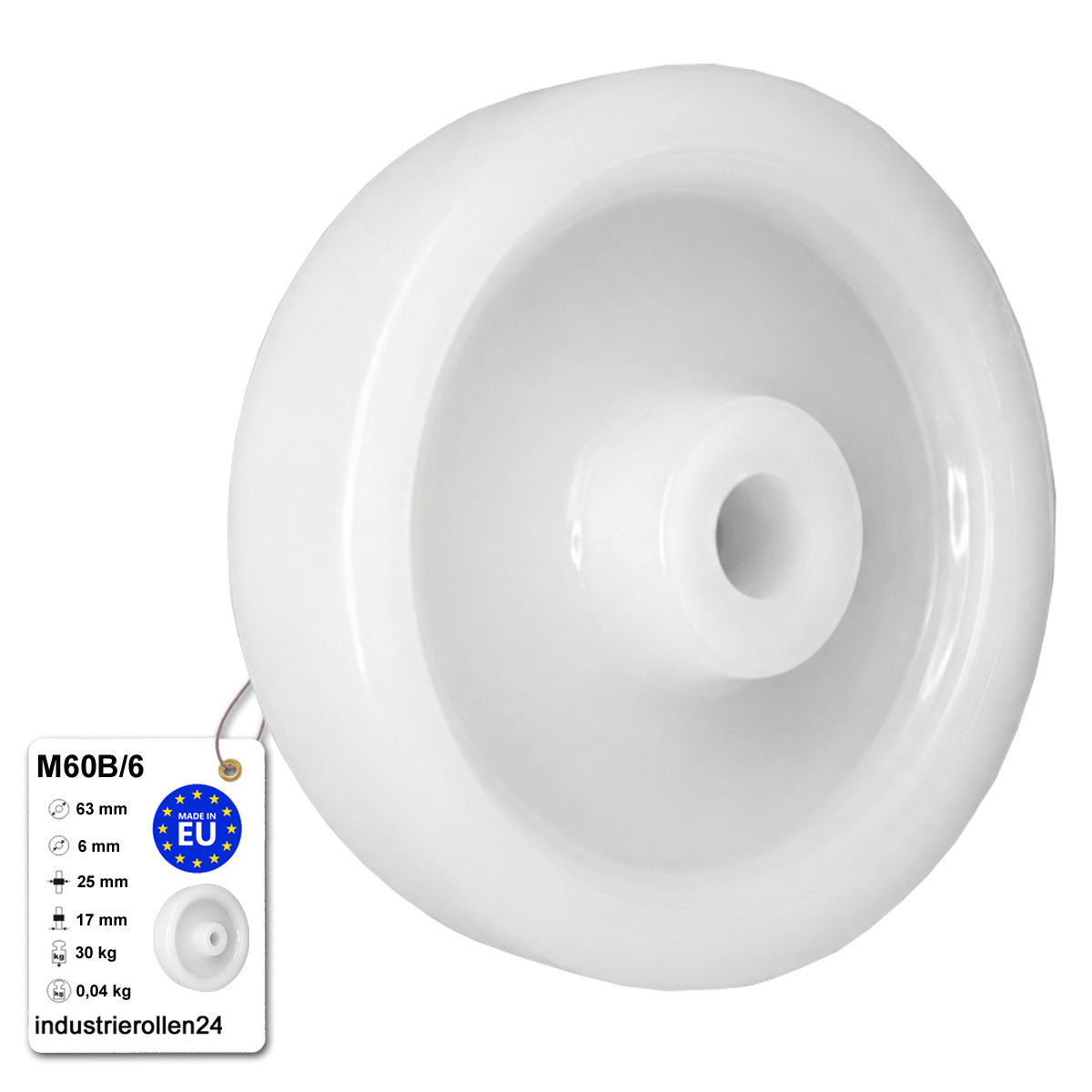 Möbelrolle Ø 63 mm Möbelrad Kunststoff Ersatzrad Transportrolle M60B/6