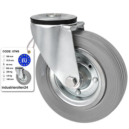 Metall-Gummiräder mit Befestigungsstift mit Zentralbohrung  Ø180 mm Code: 57NS