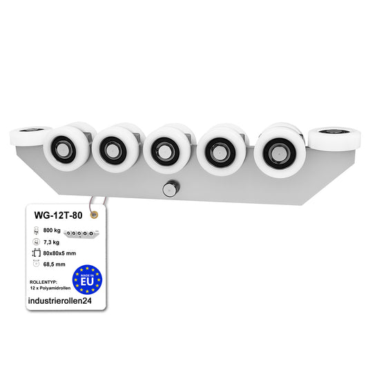 Torwagen für Schiebetore - für Profile 80 x 80 mm - Wandstärke 5 mm: WG-12T-80
