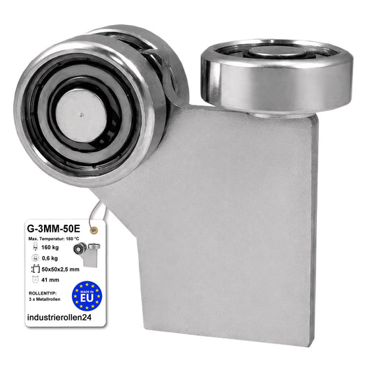 Torwagen für Schiebetore bis 180 °C – für Profile 50 × 50 mm – Wandstärke 2,5 mm: G-3MM-50E