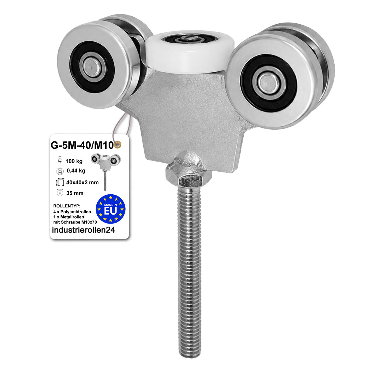 Torwagen für Schiebetore - für Profile 40x40 mm - Wandstärke 2 mm: G-MT-40/M10