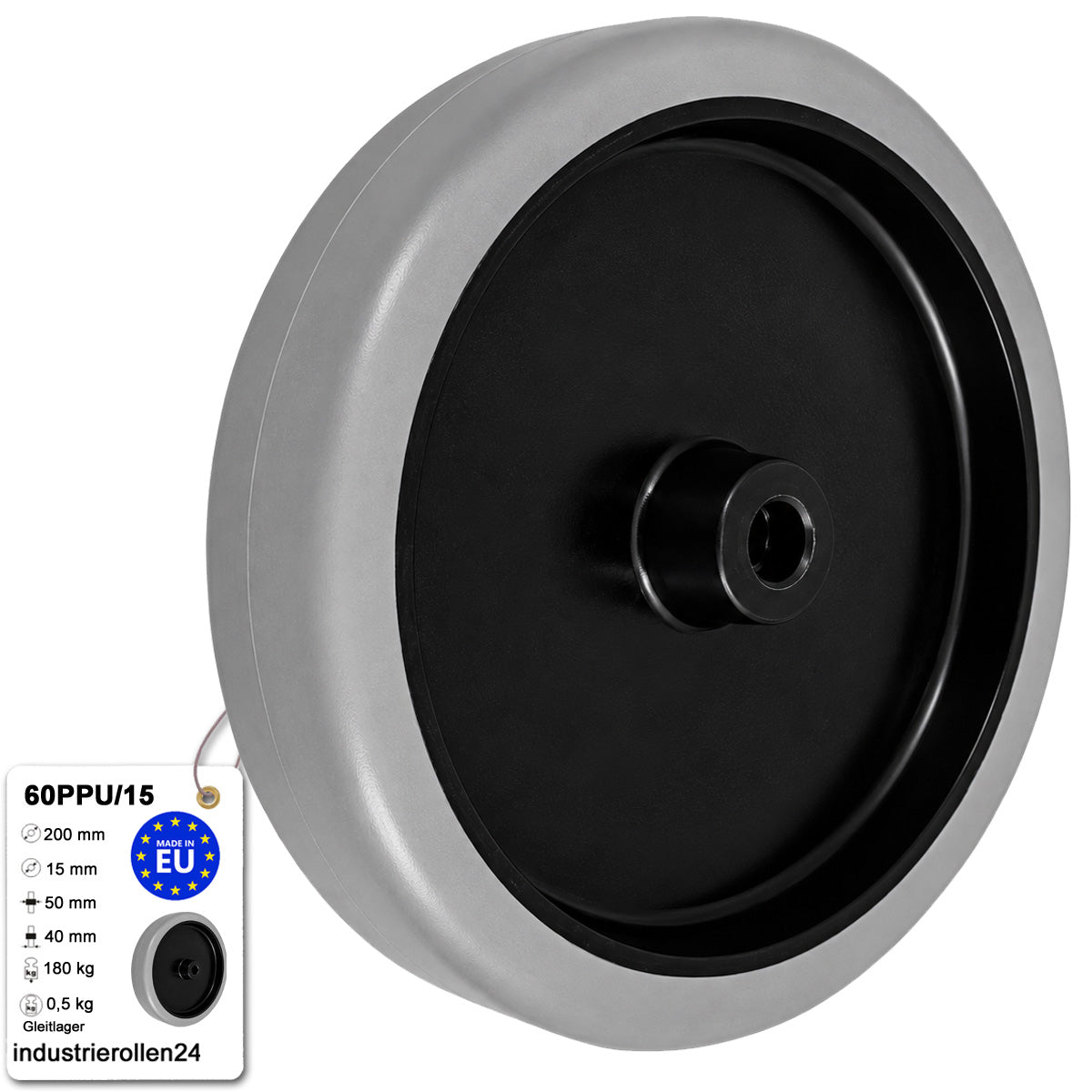 Polypropylen-Polyurethan-Rad für Transportwagen und Industrieanwendungen Ø200 mm Code: 69PPU/15