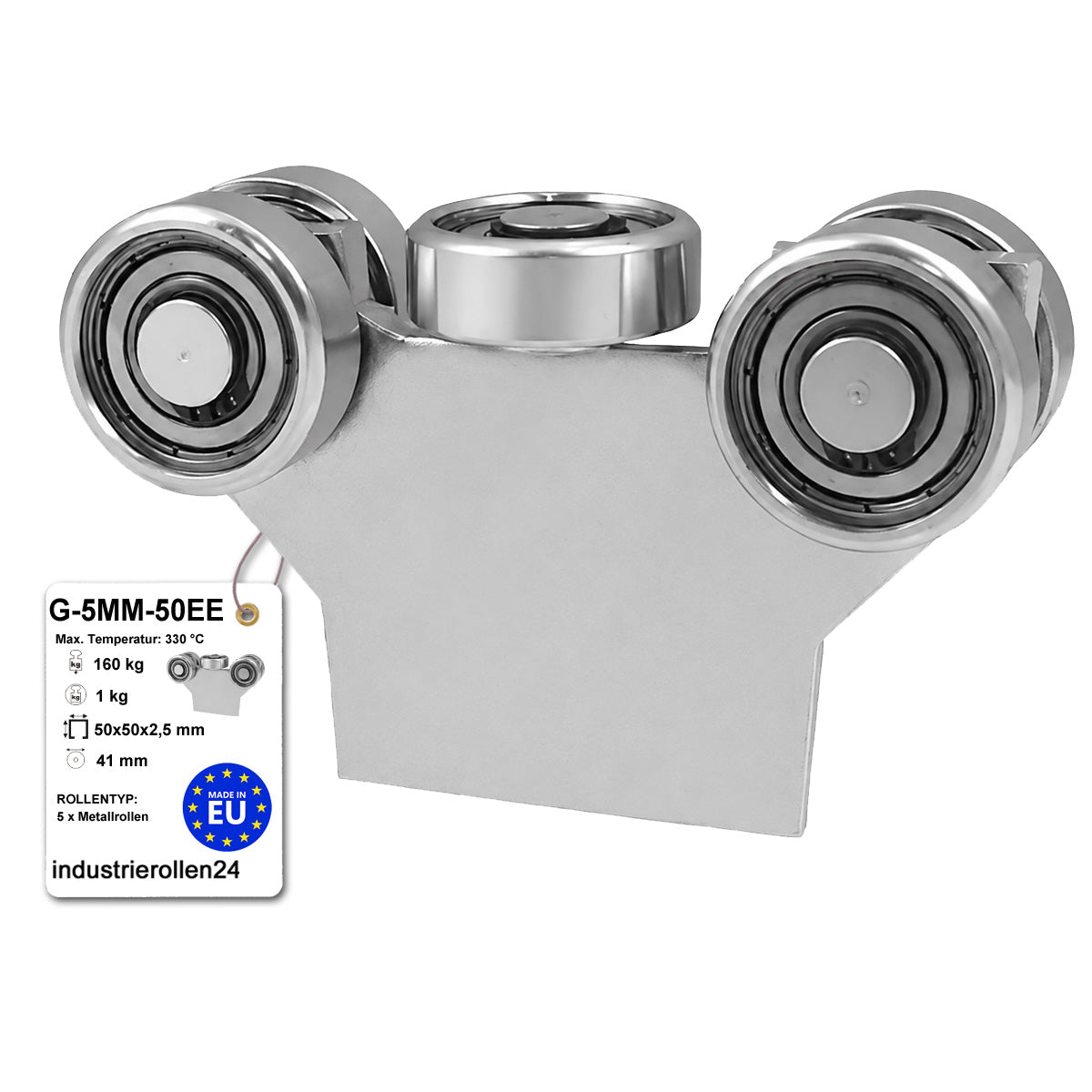 Torwagen für Schiebetore bis 330 °C – für Profile 50 × 50 mm – Wandstärke 2,5 mm: G-5MM-50EE