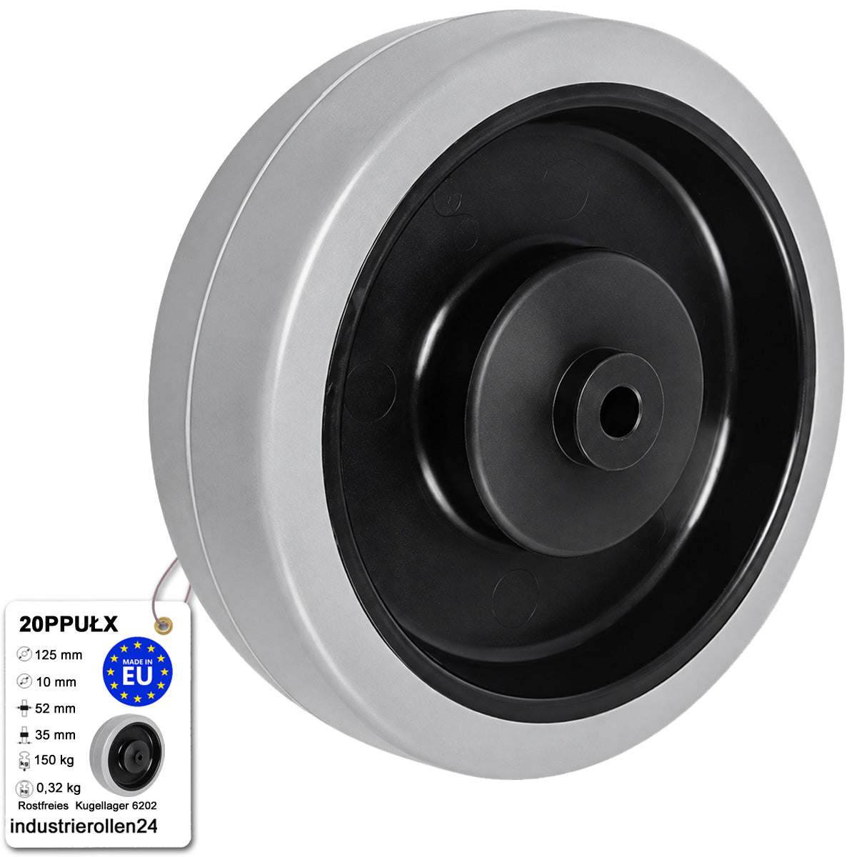 Polypropylen-Polyurethan-Rad für Transportwagen und Industrieanwendungen Ø125 mm Code: 20PPUŁX