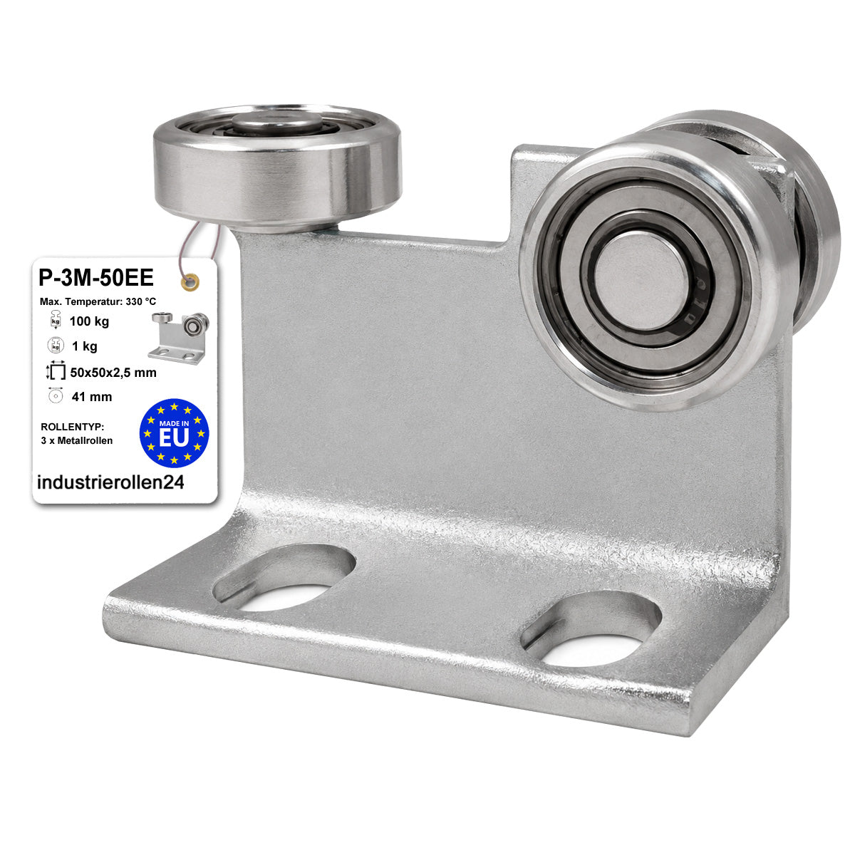Torwagen für Schiebetore bis 330 °C – für Profile 50 × 50 mm – Wandstärke 2,5 mm: P-3M-50EE