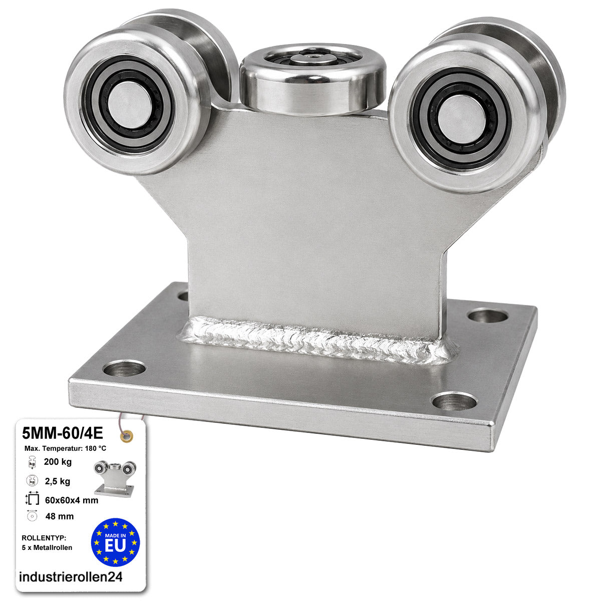 Torwagen für Schiebetore bis 180 °C – für Profile 60 × 60 mm – Wandstärke 4 mm: 5MM-60/4E