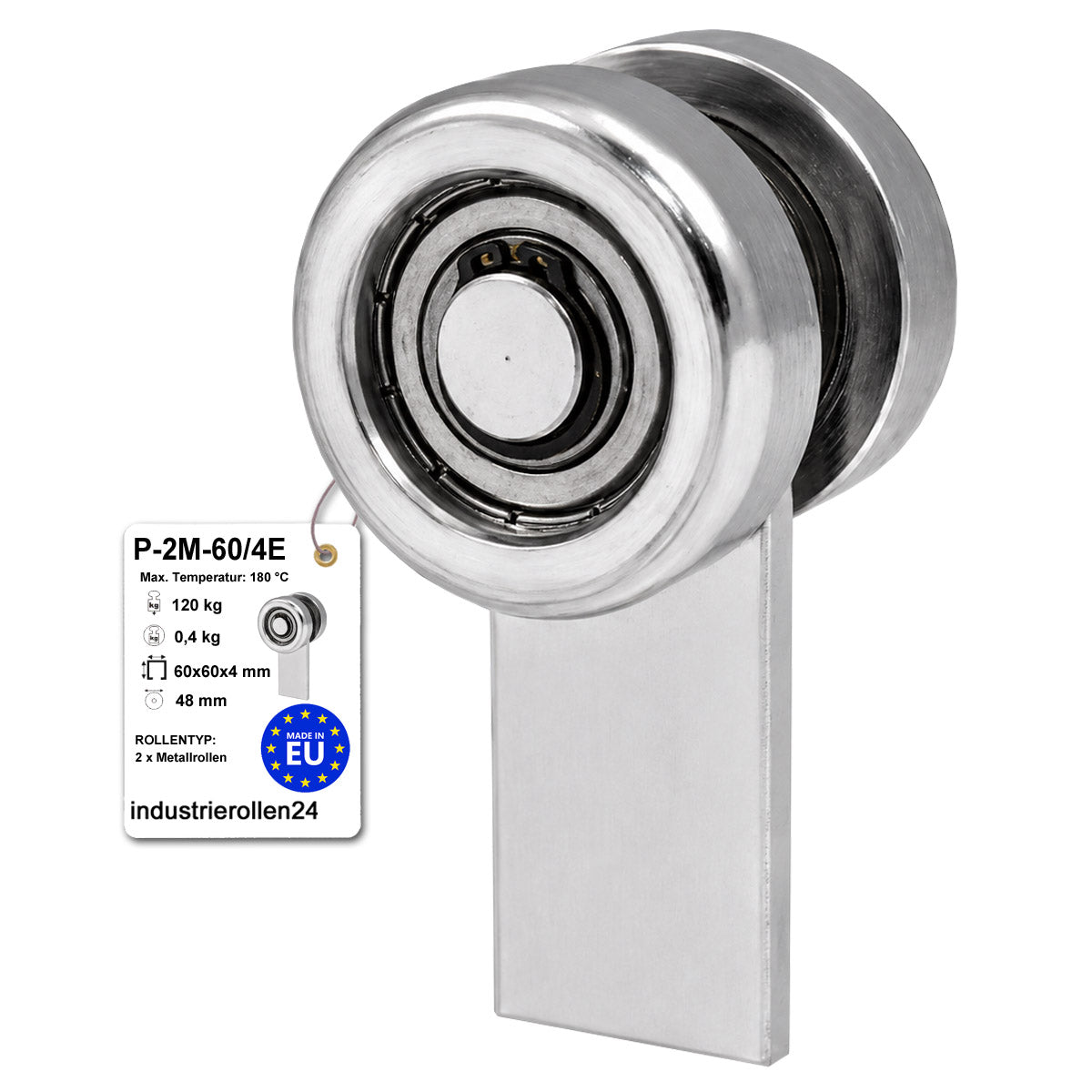 Torwagen für Schiebetore bis 180 °C – für Profile 60 × 60 mm – Wandstärke 4 mm: P-2M-60/4E